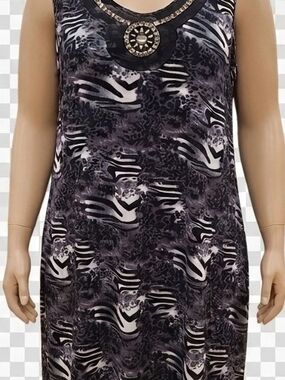 Vintage 1990' Plus Size Animal Print Jacklyn Smith Sleeveless Dress
